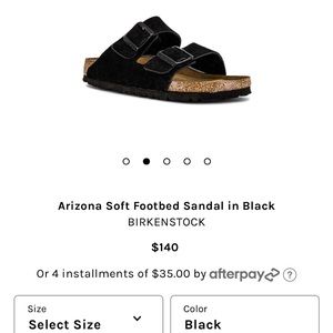 In good condition black suede Birkenstocks